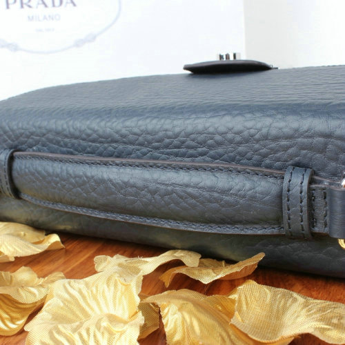 2014 Prada grainy leather mini bag BT8092 blue for sale - Click Image to Close